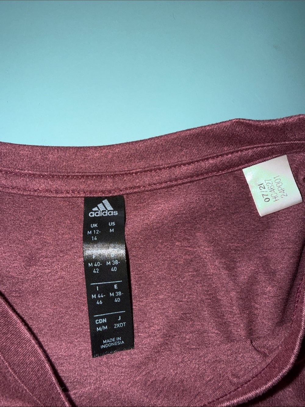 Adidas Short Sleeve Twist-Front Tee — Wine Red Medium - Picture 6 of 6